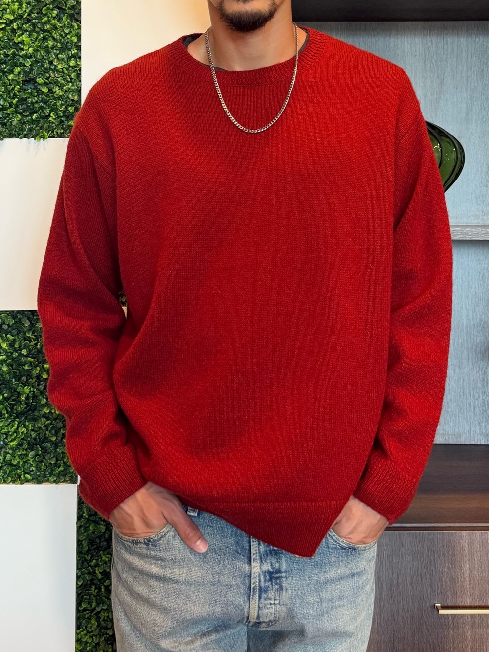 Pendleton Men's Deep Red Crewneck Sweater